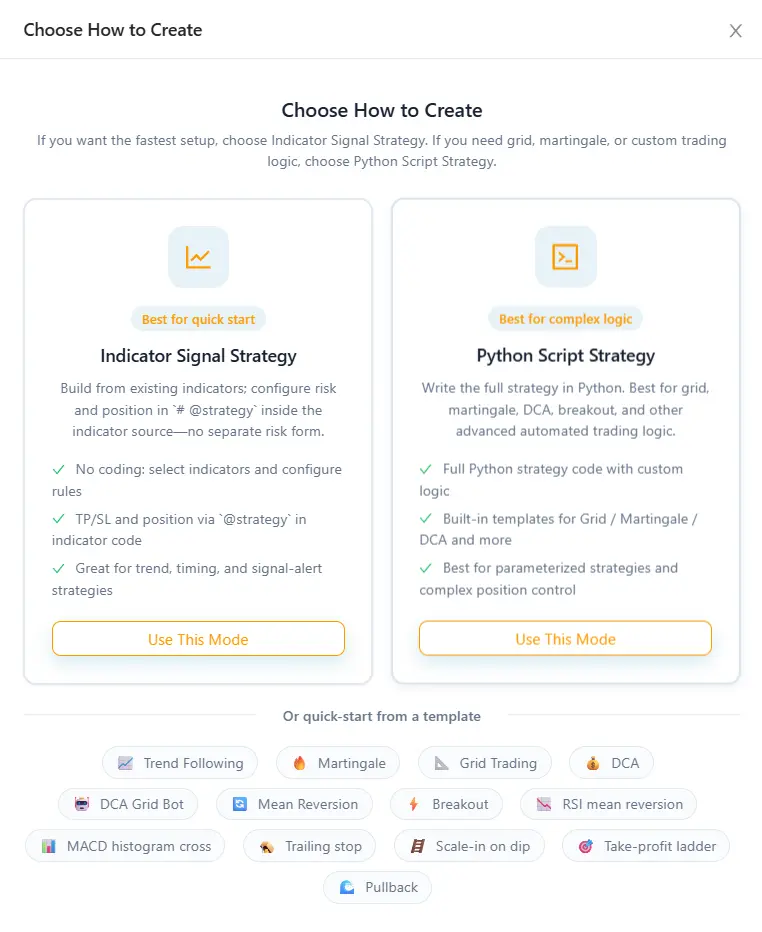 Create Strategy